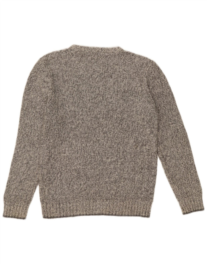 Fat Face Pull Col Ras du Cou Homme Gris Moyen Moucheté Coton