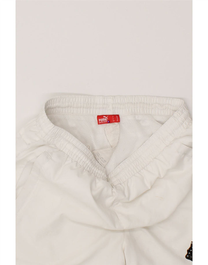 PUMA Boys Graphic Sport Shorts 13-14 Years White Polyester Vintage Puma and Second-Hand Puma from Messina Hembry 
