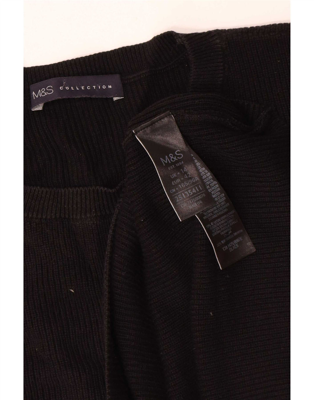 Marks & Spencer Pull à col rond pour femme UK 14 Large Noir