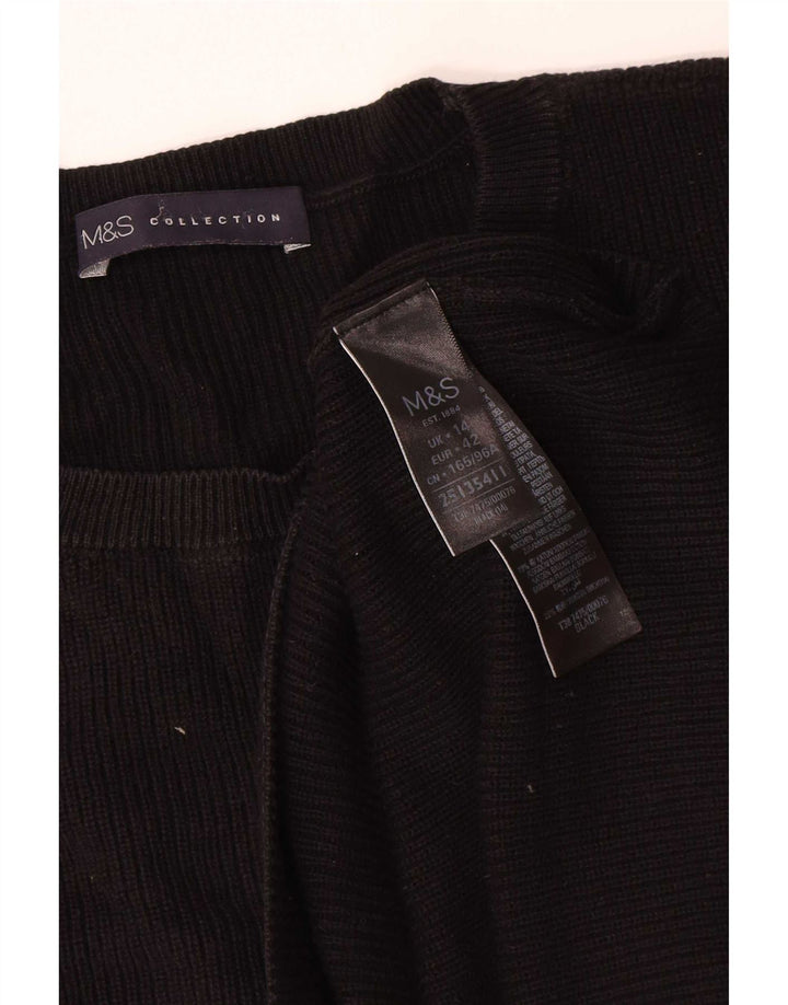 Marks & Spencer Pull à col rond pour femme UK 14 Large Noir