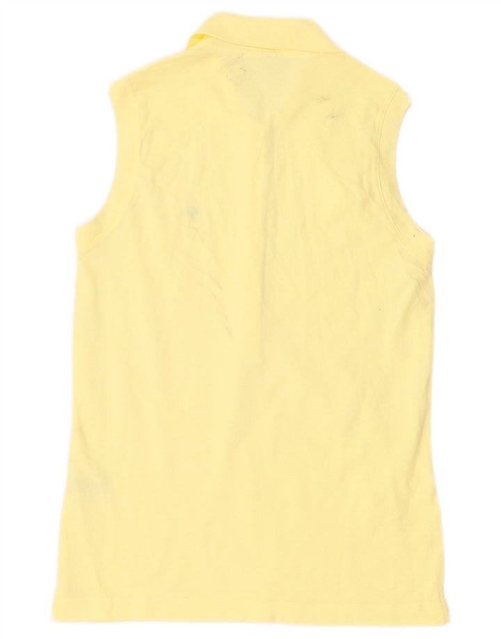 Lacoste Polo sans manches femme taille 40 coton jaune moyen