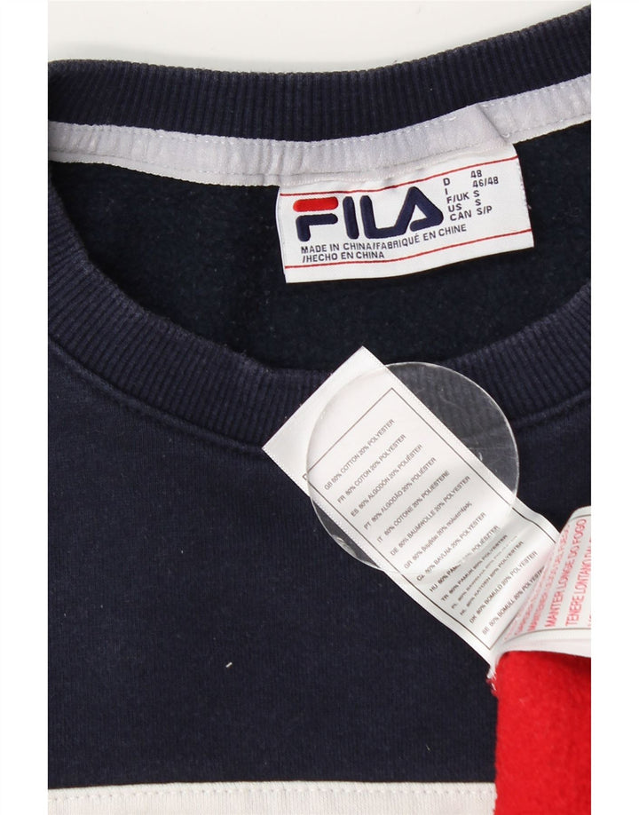 Fila Homme Graphic Sweatshirt Jumper Petit Multicolore Colourblock Coton