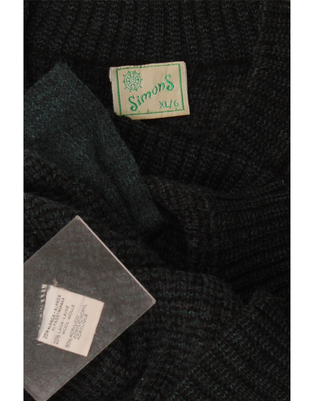 VINTAGE Pull Cardigan Homme XL Gris Acrylique