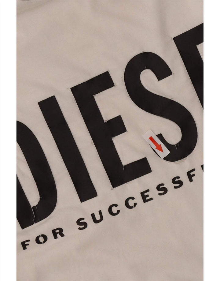 Diesel T-Shirt Graphique Homme Large Blanc Cassé