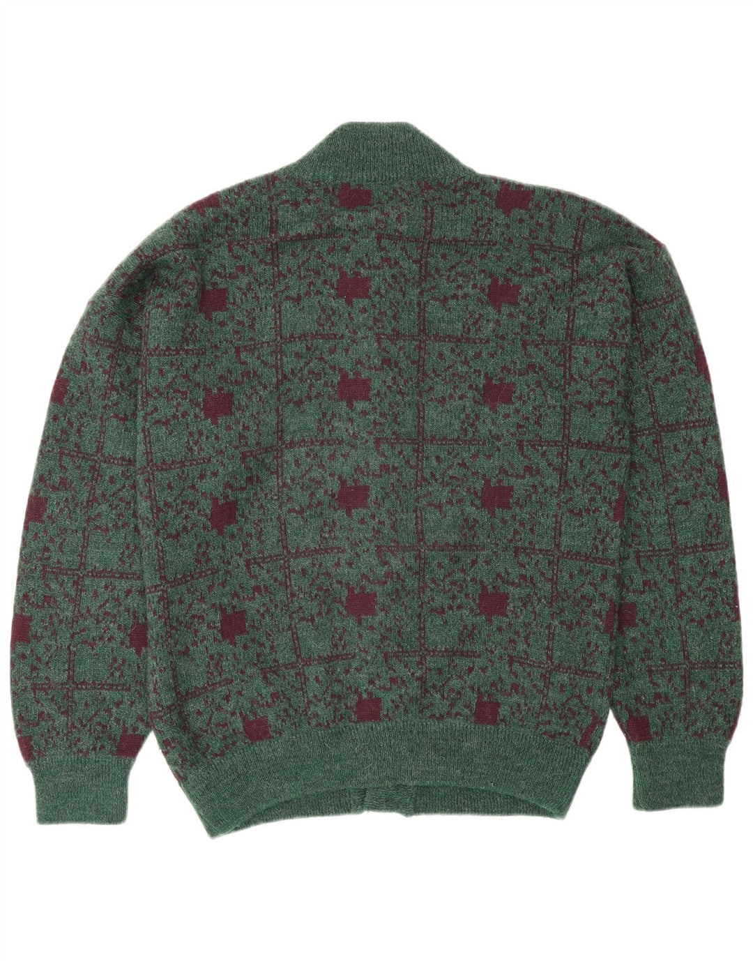 Settebello Cardigan pour homme en laine à carreaux verts