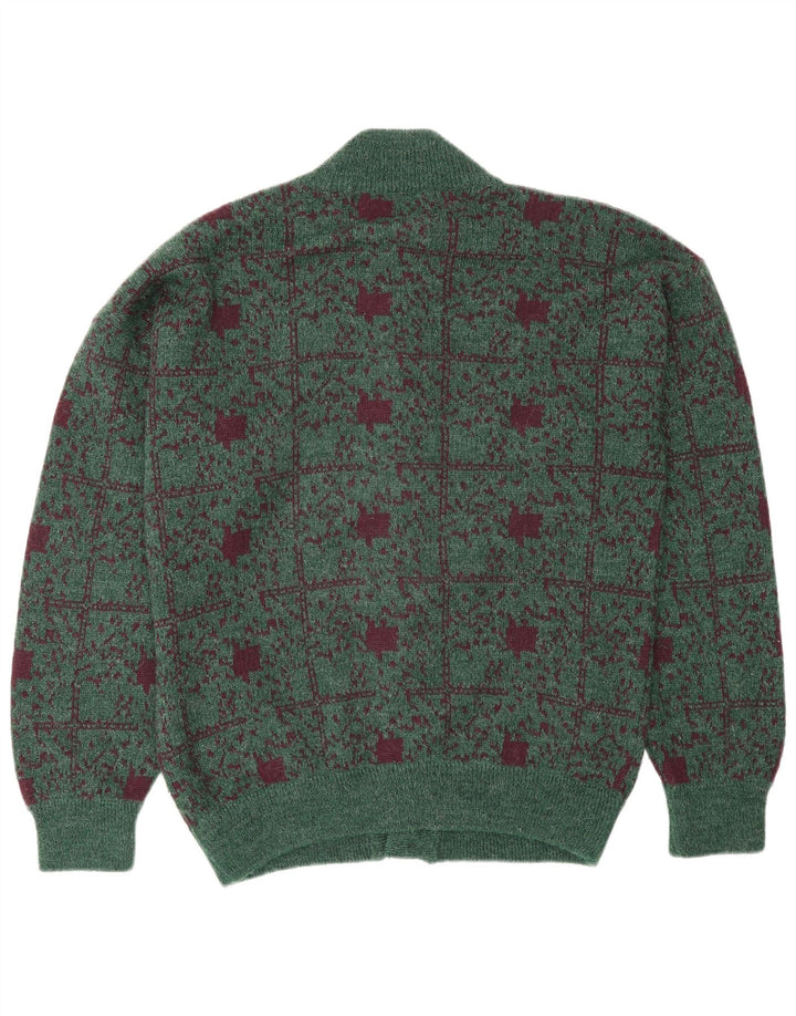 Settebello Cardigan pour homme en laine à carreaux verts