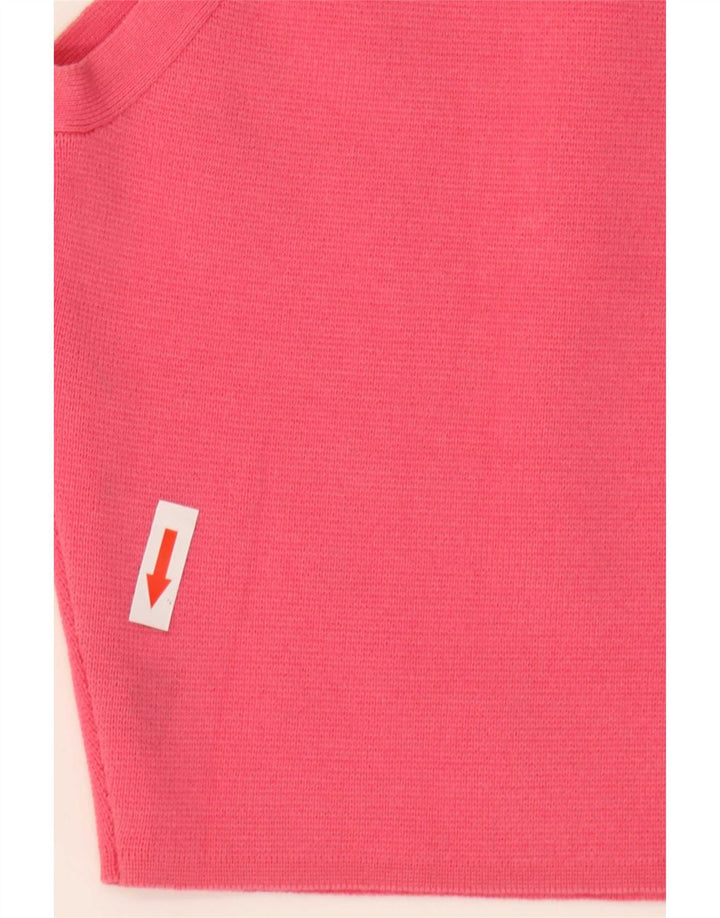 Zara Womens Crop Débardeur UK 12 Rose Moyen