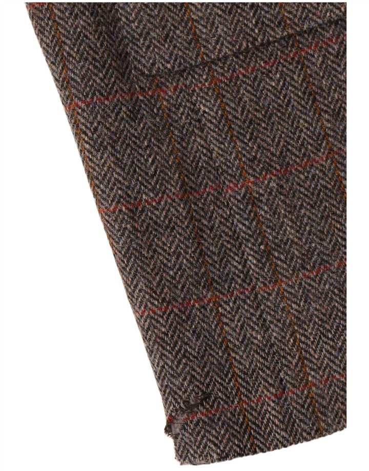 Walbusch Veste blazer à 2 boutons pour homme UK 44 2XL Gris à carreaux en laine