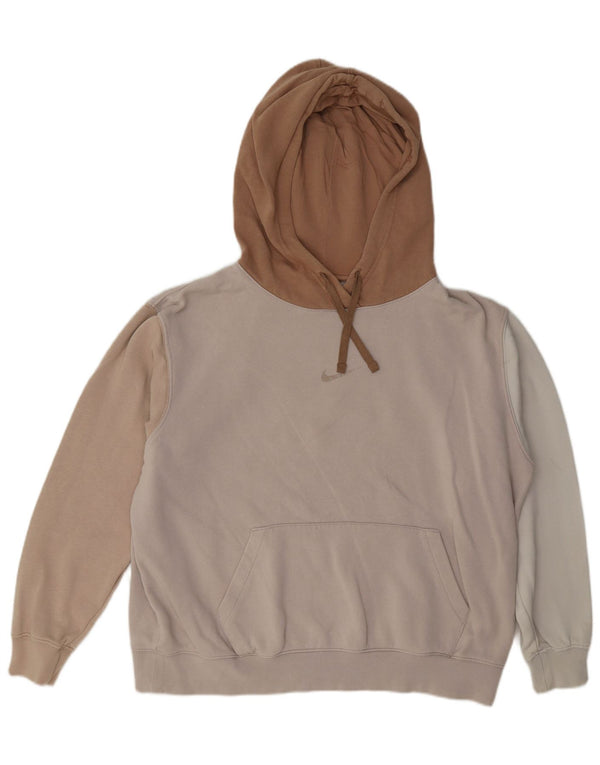 Nike Pull à capuche surdimensionné pour femme UK 14 Medium Multicolore Colourblock