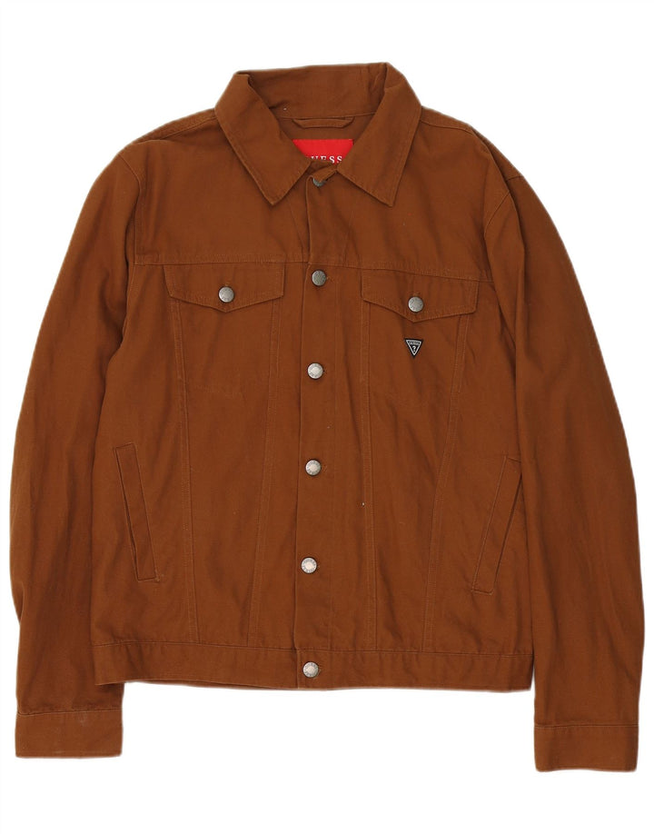 Guess Veste Bomber Homme UK 38 Coton Marron Moyen