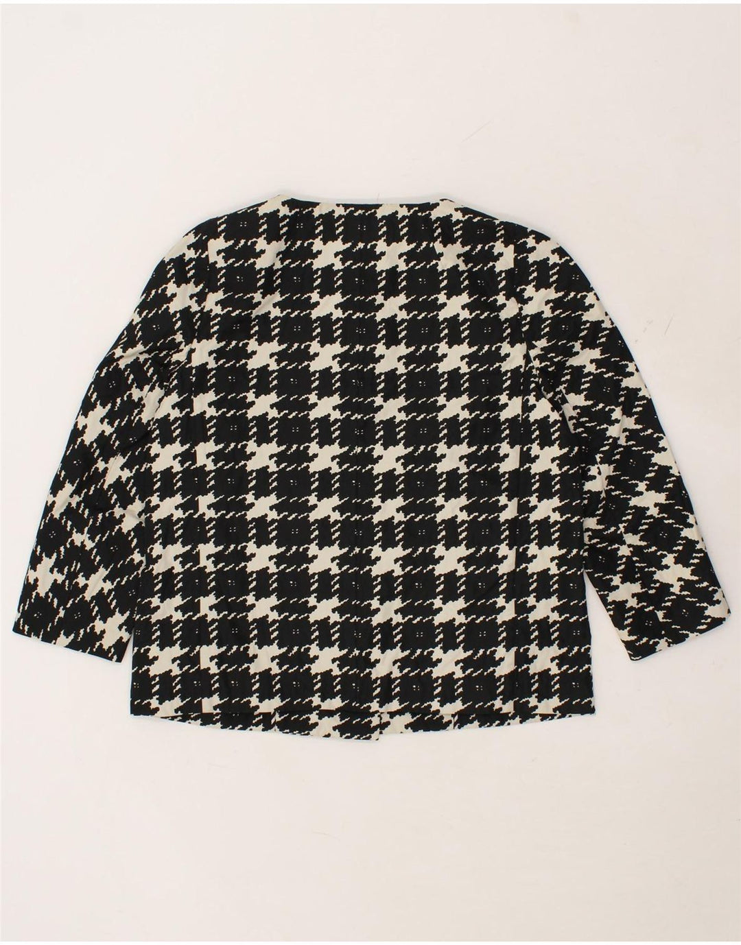 MAX MARA Veste Blazer Femme UK 12 Medium Noir Carreaux Polyester