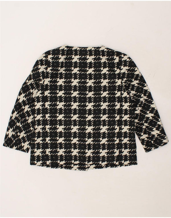 MAX MARA Veste Blazer Femme UK 12 Medium Noir Carreaux Polyester