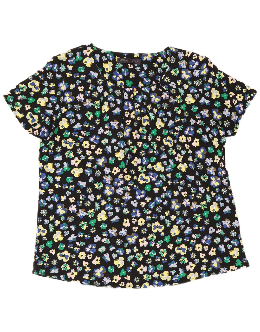 Marks & Spencer Chemisier pour femme UK 12 Medium Noir Floral Polyester