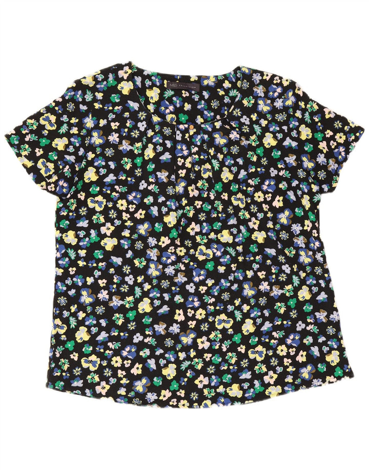 Marks & Spencer Chemisier pour femme UK 12 Medium Noir Floral Polyester