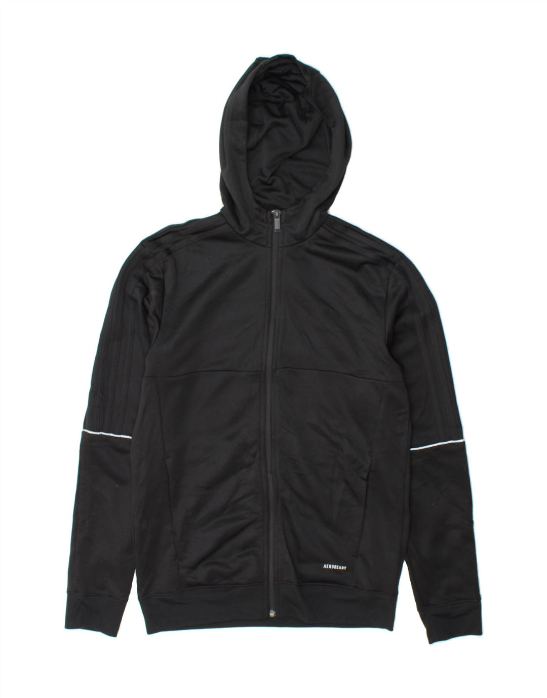 ADIDAS Mens Aeroready Zip Hoodie Sweater Small Black Polyester Vintage Adidas and Second-Hand Adidas from Messina Hembry 