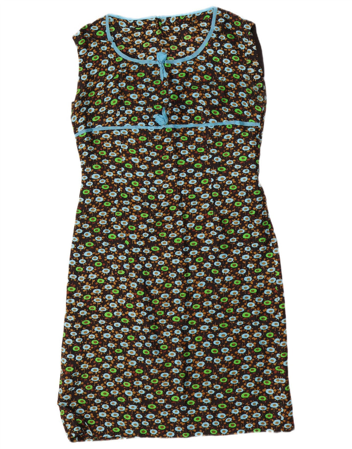 VINTAGE Ensemble 2 pièces à manches 3/4 pour femme UK 14 Medium Black Floral