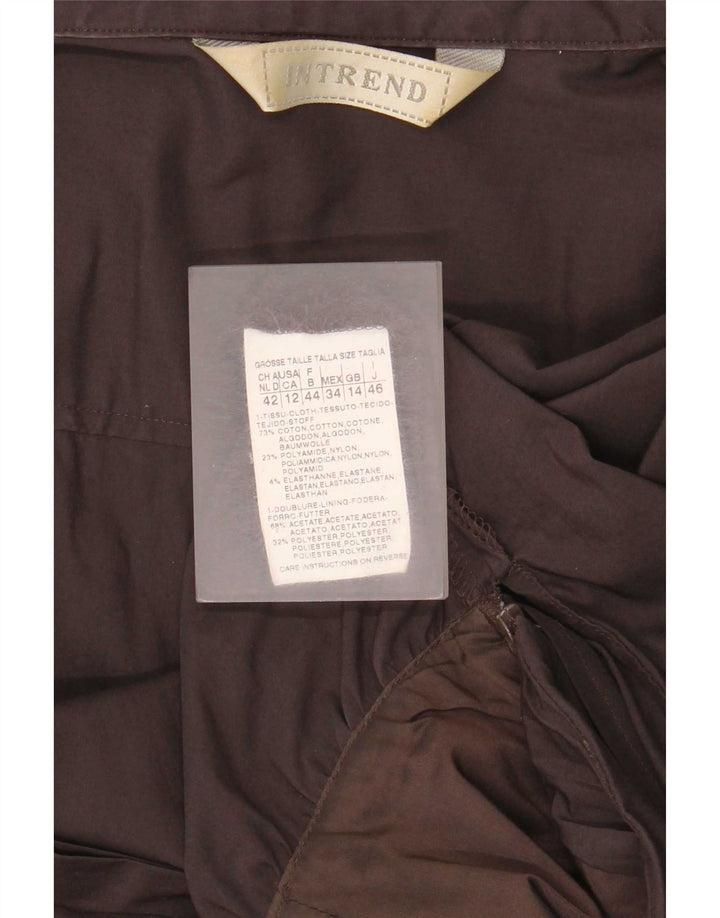 Intrend Robe chemise pull pour femme UK 14 Grand coton marron