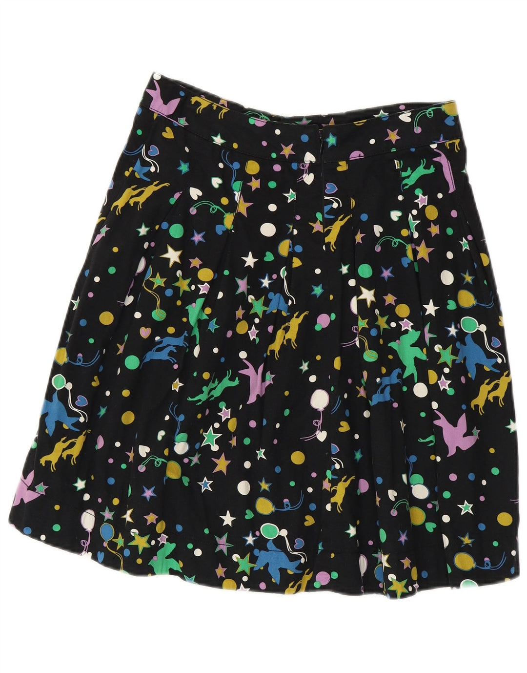 jupe plissée femme vintage W28 Medium Black Spotted