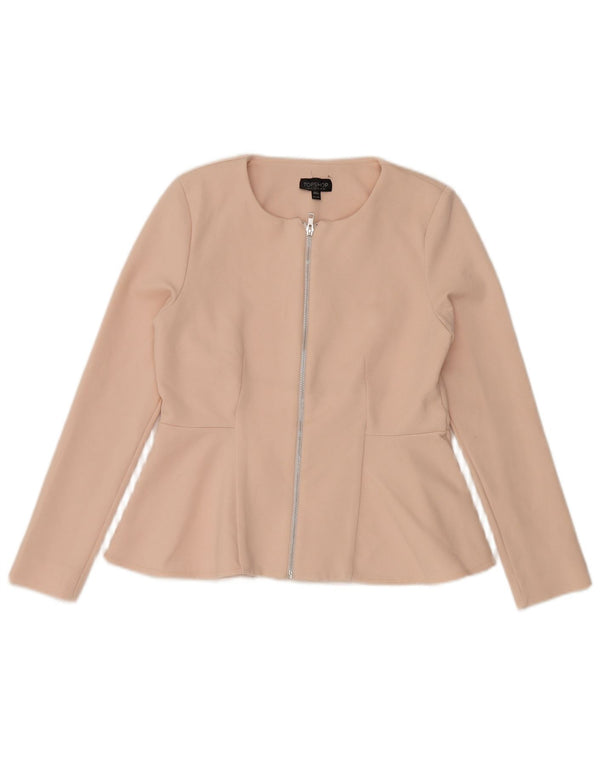 Topshop Veste blazer zippée pour femme UK 14 Large Rose Polyester