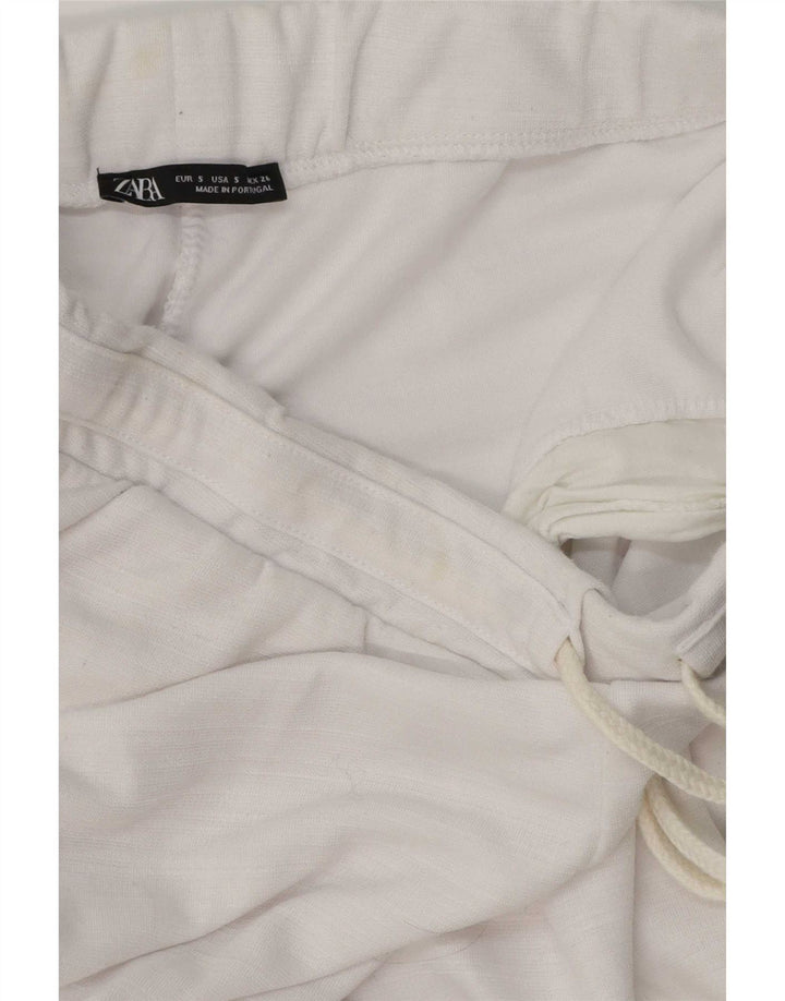 Zara Pantalon de survêtement pour femme UK 10 Small Blanc