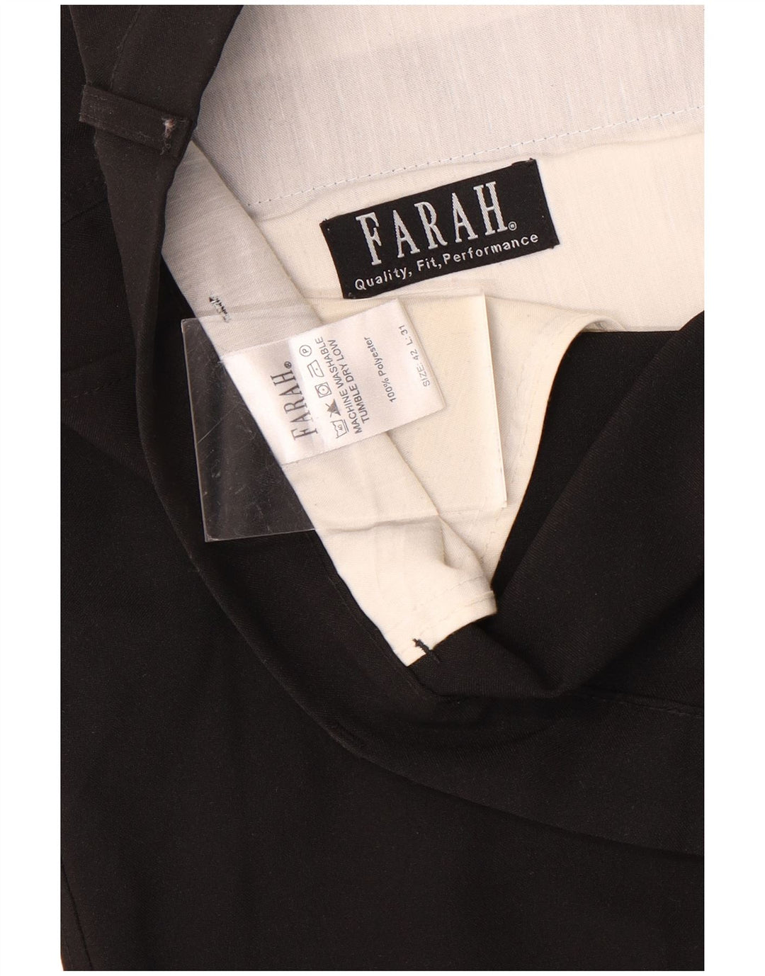 FARAH Pantalon Chino Fuselé Homme W42 L31 Noir Polyester