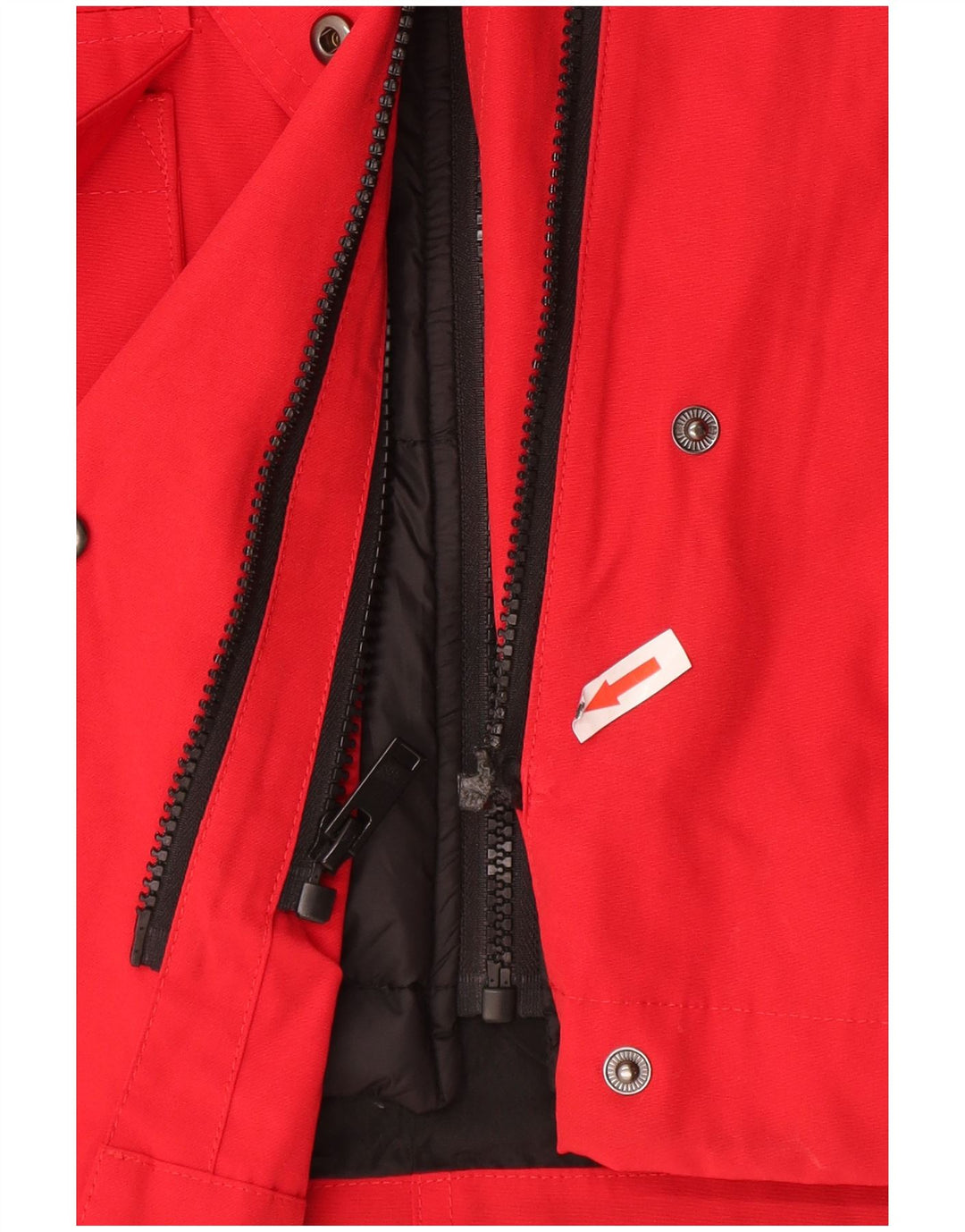 Zara Veste matelassée surdimensionnée à capuche pour femme UK 10 Small Rouge Polyester