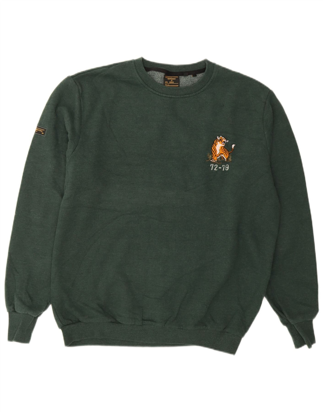 Superdry Homme Graphic Sweatshirt Jumper XL Vert Coton