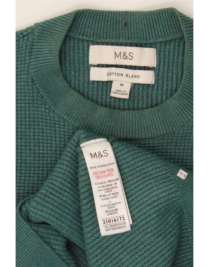 Marks & Spencer Pull à col rond pour homme en polyester vert moyen