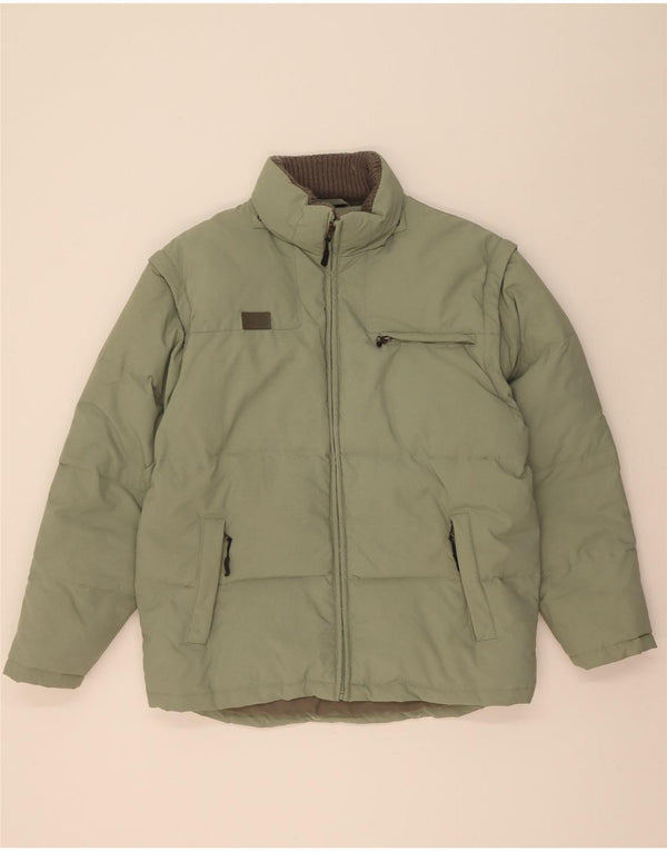 Fila Veste matelassée homme UK 40 Large Vert Polyamide