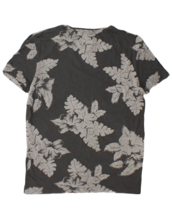 All Saints T-Shirt Homme Gris Moyen Floral Coton