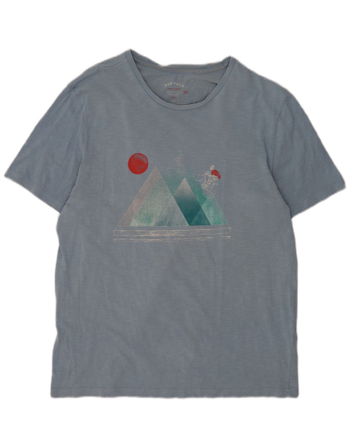 Fat Face T-Shirt Graphique Homme Top XL Bleu Coton