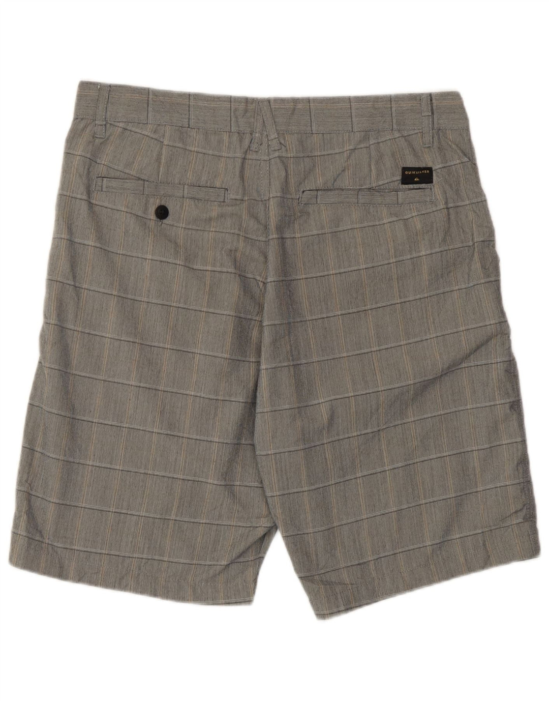 Quiksilver Short Chino Homme Coupe Regular W32 Gris Moyen à Carreaux Polyester
