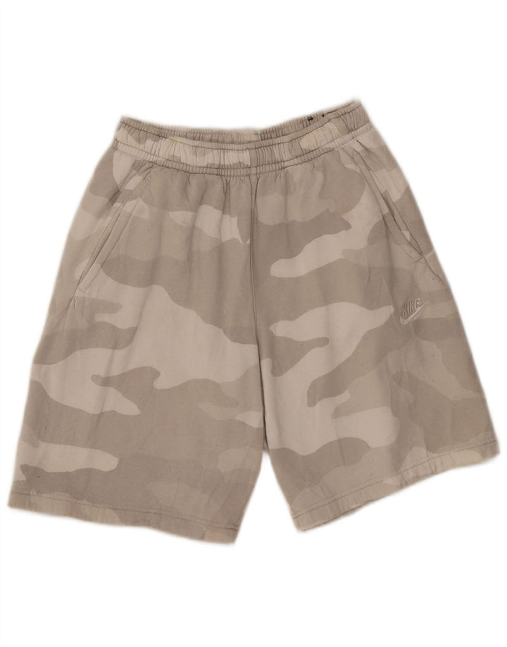 Short de sport Nike pour homme, petit, gris, camouflage, coton