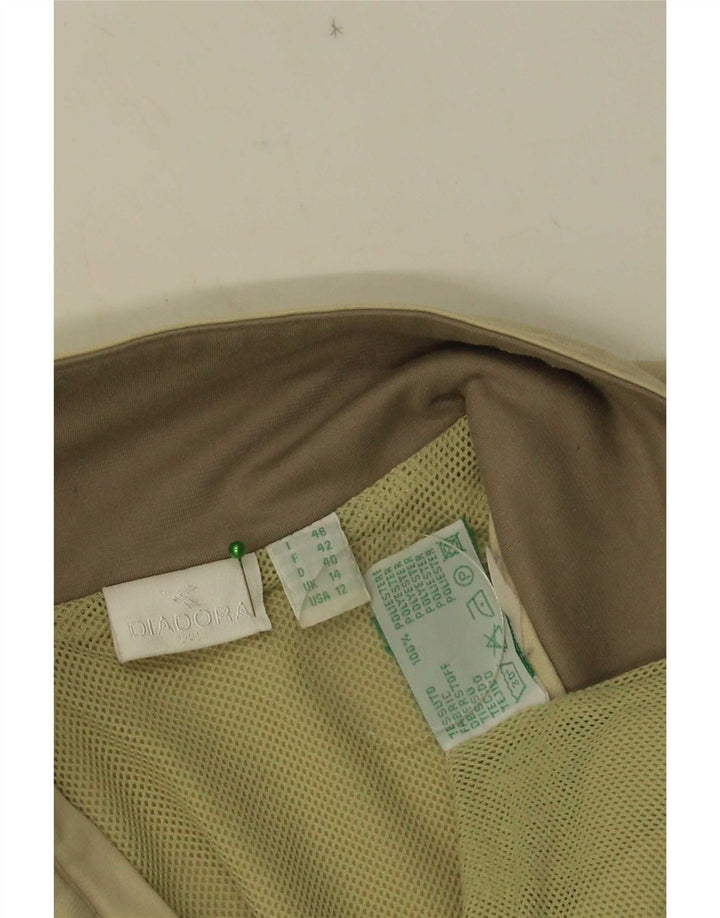 Diadora Veste de survêtement pour femme UK 14 Large Beige Colourblock Polyester