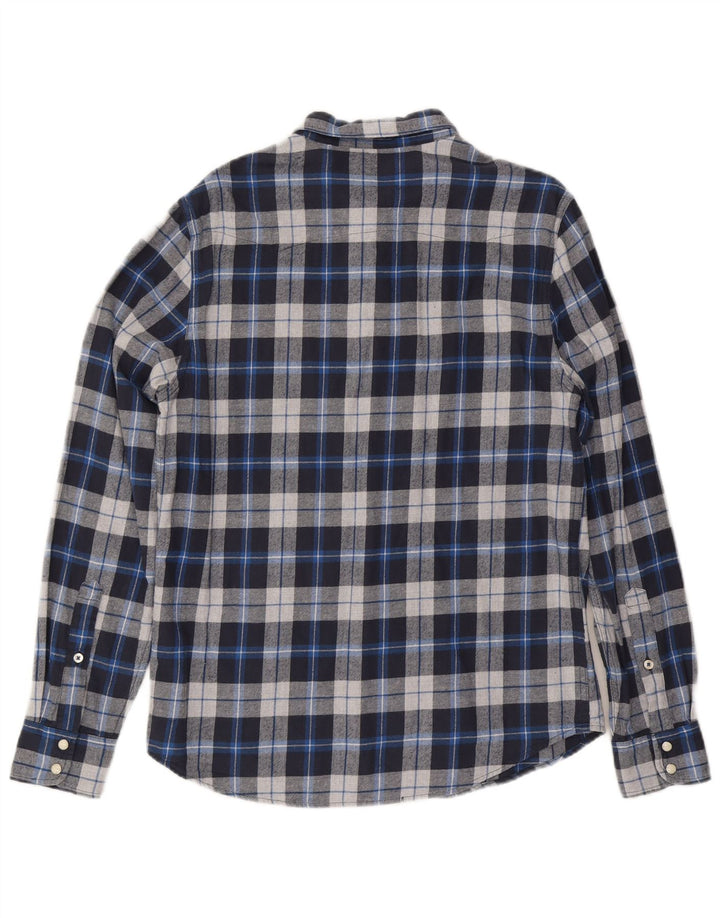 Lee Chemise Regular Fit en Flanelle Homme Bleu Moyen à Carreaux en Coton