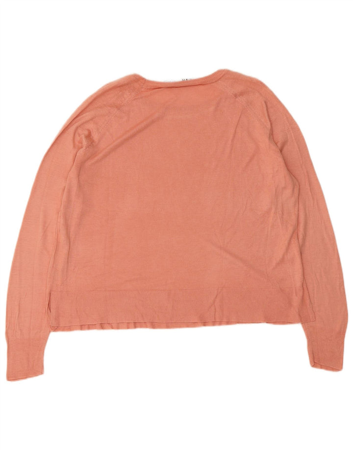 Zara Femme Chemisier Oversize Top UK 10 Petite Viscose Rose