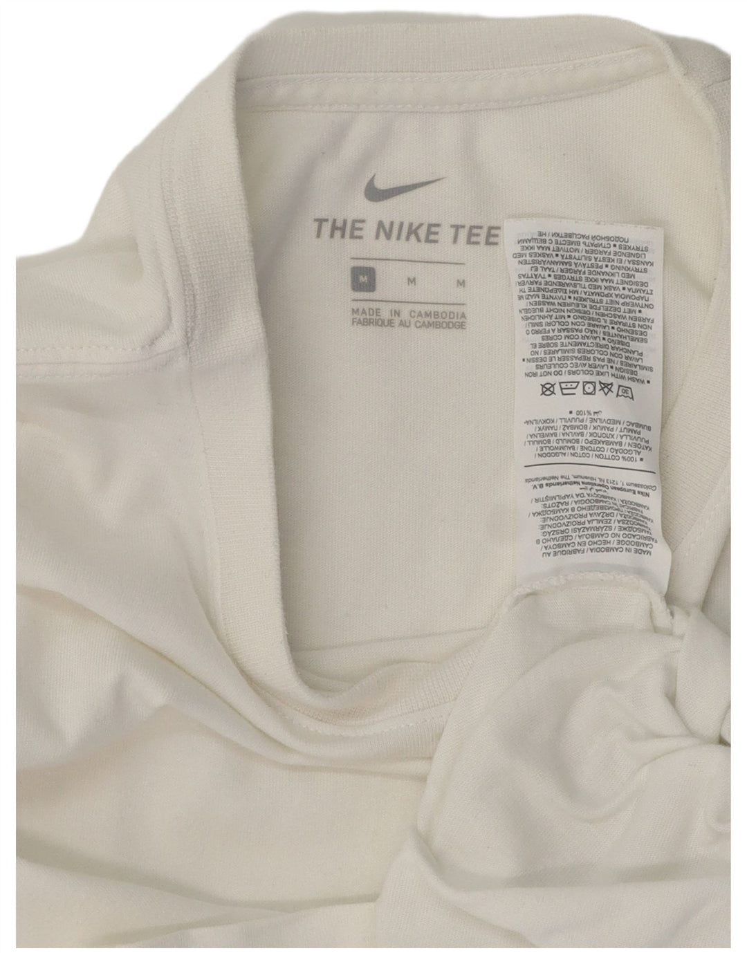 Nike T-Shirt Homme Blanc Moyen Coton
