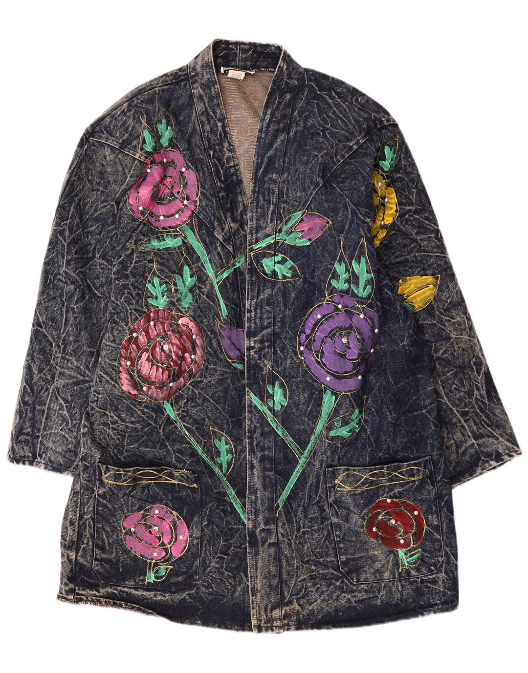 CHRISTIE OF CALIFORNIA Manteau en jean surdimensionné pour femme US 14 XL Bleu marine