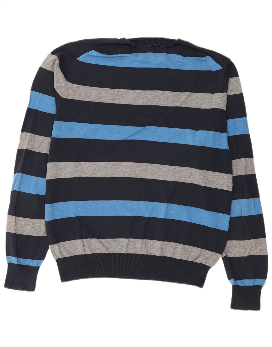 Sun68 Pull col rond pour homme en coton à rayures bleues