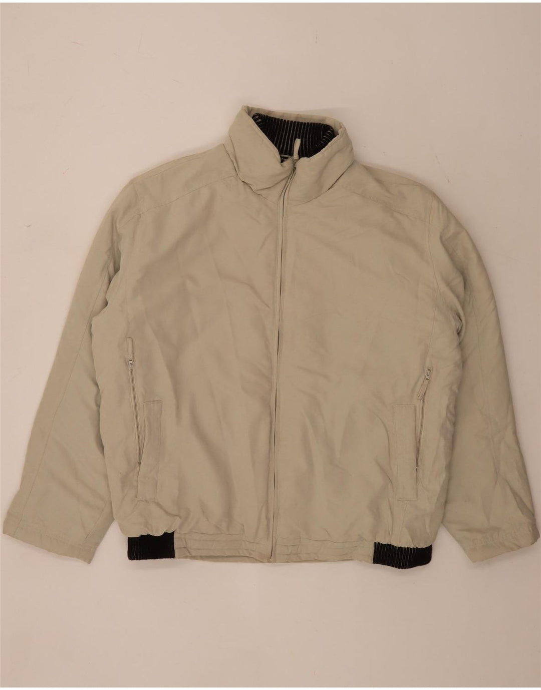vintage Mens Bomber Jacket UK 42 XL Beige Colourblock Polyester