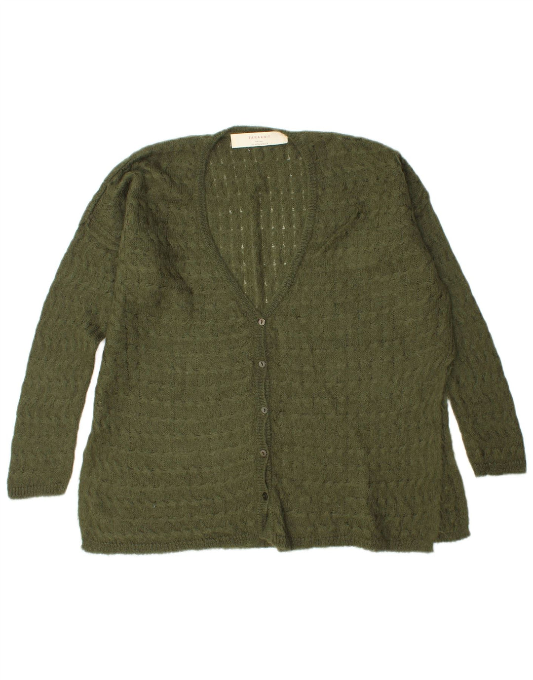 Zara Cardigan surdimensionné pour femme UK 14 Vert moyen
