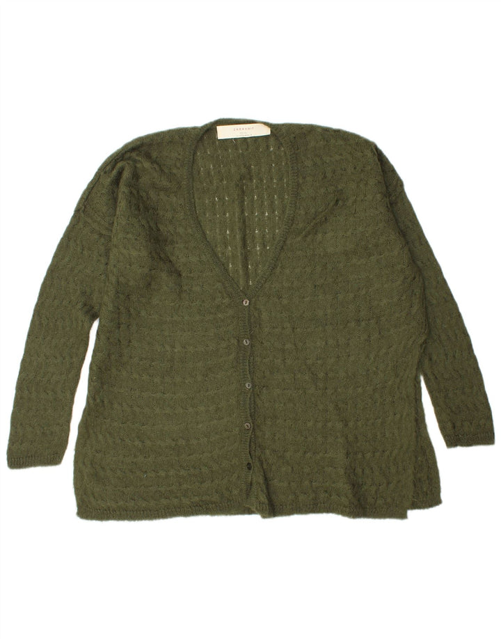 Zara Cardigan surdimensionné pour femme UK 14 Vert moyen