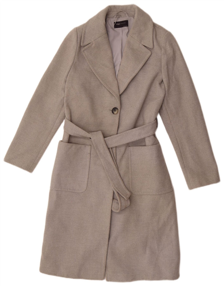 Marks & Spencer Manteau Femme UK 8 Petit Gris Polyester