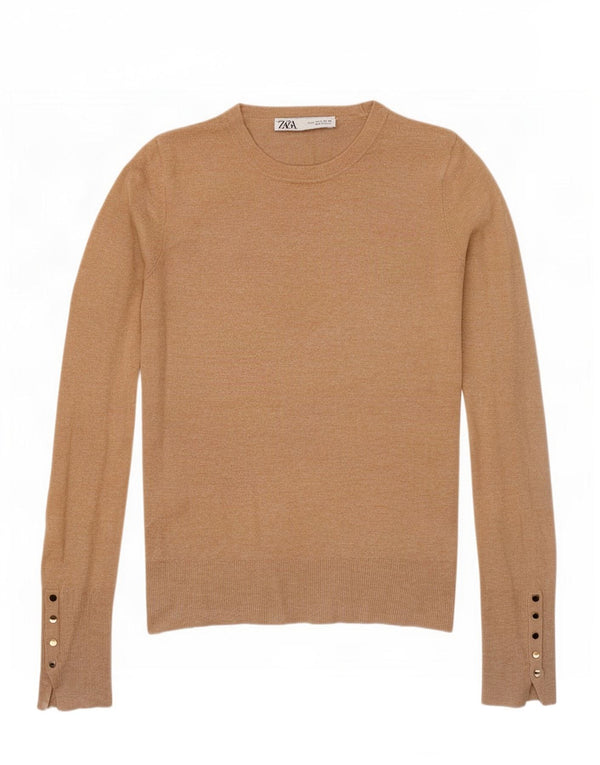 Zara Pull ras du cou pour femme UK 10 Petit Beige