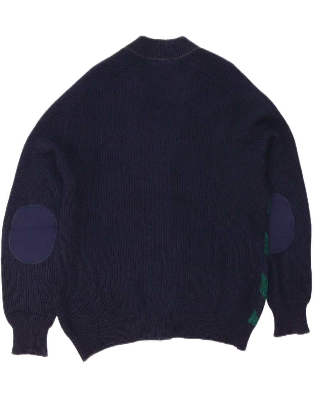 vintage Homme Cardigan Pull XL Bleu Marine Rayé