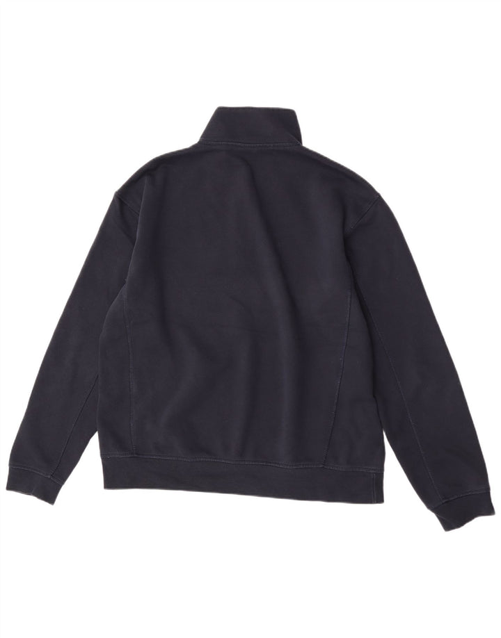 Zara Mens Zip Neck Sweatshirt Jumper Large Bleu Marine Coton