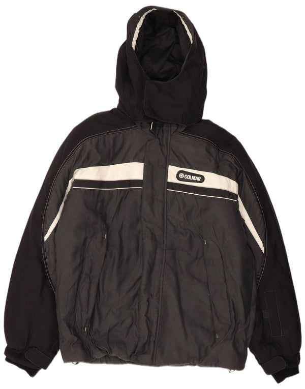 Colmar Veste de ski à capuche coupe ample pour homme IT 46 Small Gris Colourblock