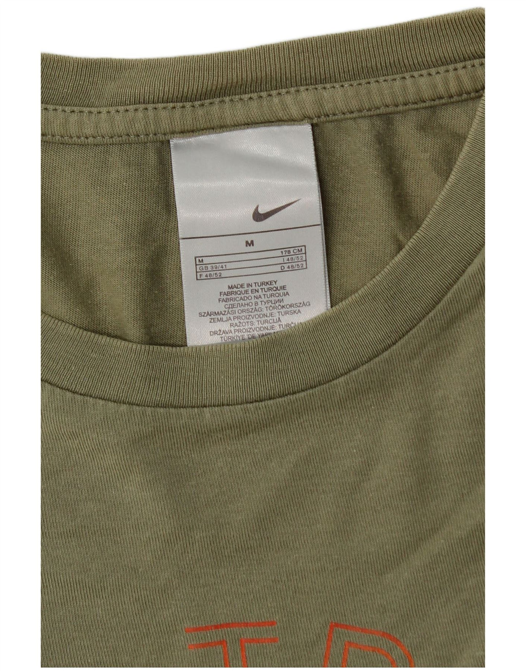 NIKE T-shirt graphique pour hommes UK 39/41 Coton kaki moyen