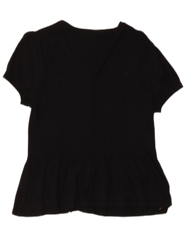 Marks & Spencer Chemisier à manches courtes pour femme UK 18 Large Noir Viscose