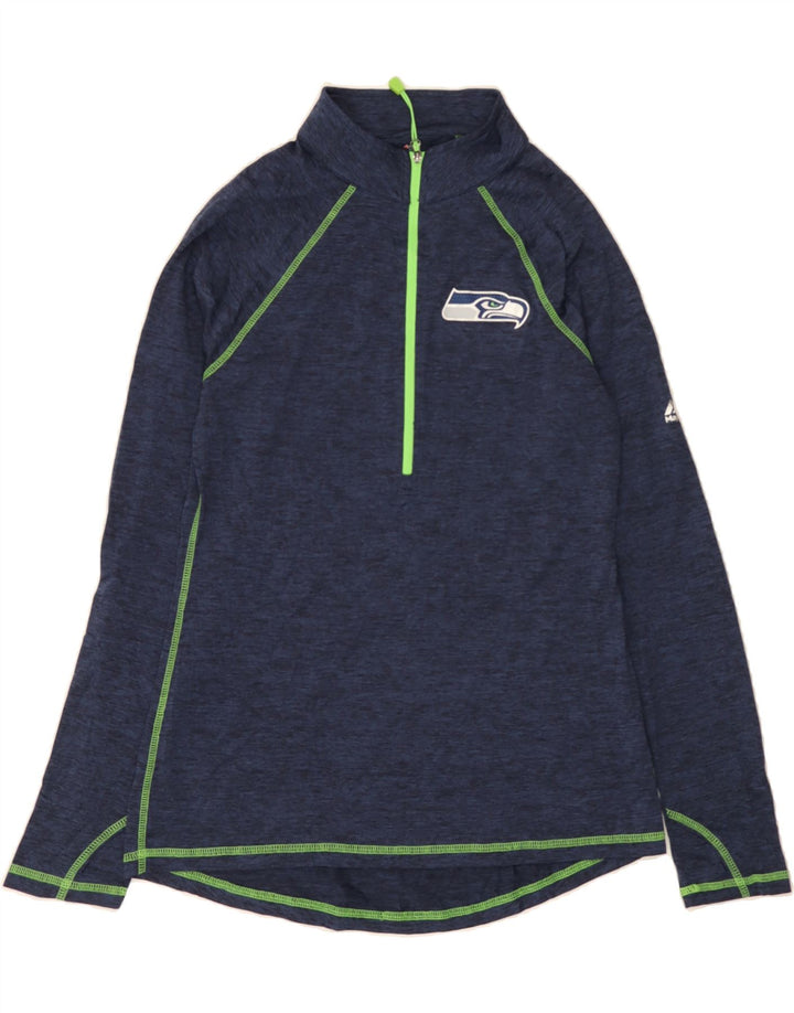 MAJESTIC Womens Pullover Tracksuit Top UK 12 Medium Navy Blue Vintage Majestic and Second-Hand Majestic from Messina Hembry 